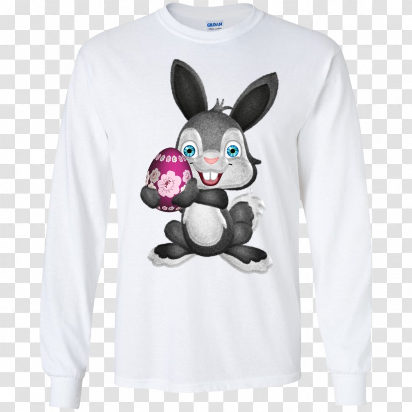 Long-sleeved T-shirt Crew Neck - Sleeve - Easter Bunny Transparent PNG