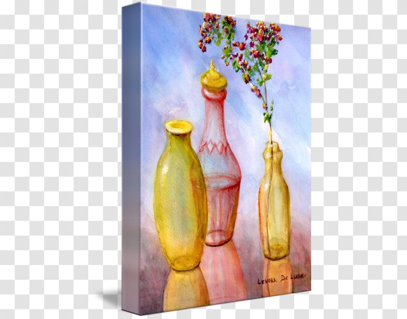 Still Life Photography Glass Bottle Vase Watercolor Painting - Paint - Floral Bottles Transparent PNG