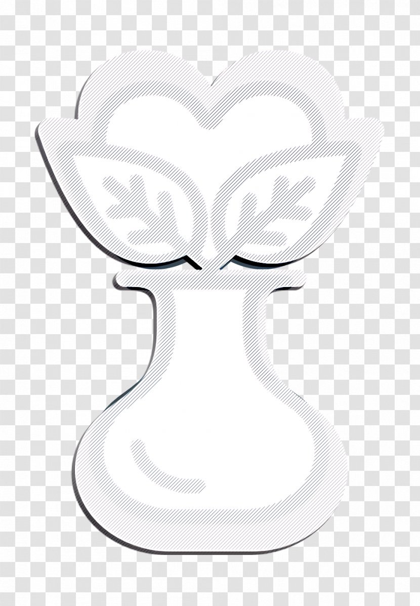 Flower Icon Heart Vase - Symbol - Blackandwhite Logo Transparent PNG