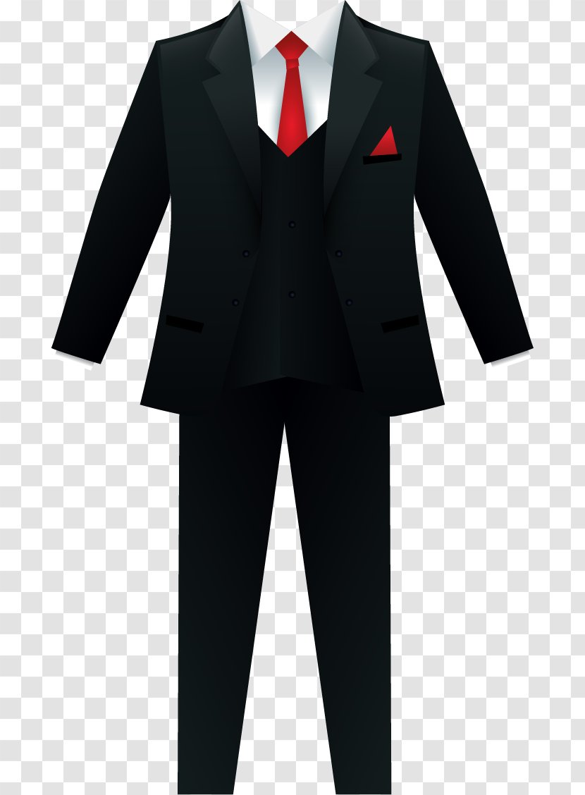 Tuxedo Suit Clip Art - Gentleman - Vector Painted Transparent PNG