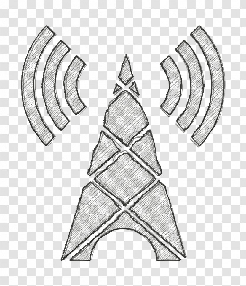 Wifi Icon Technology Tower Transmissions - Phone Icons - Cone Line Art Transparent PNG
