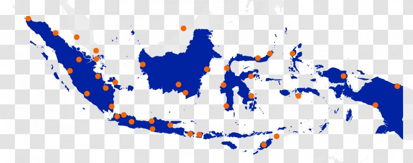 Indonesian Vector Map - Blue Transparent PNG