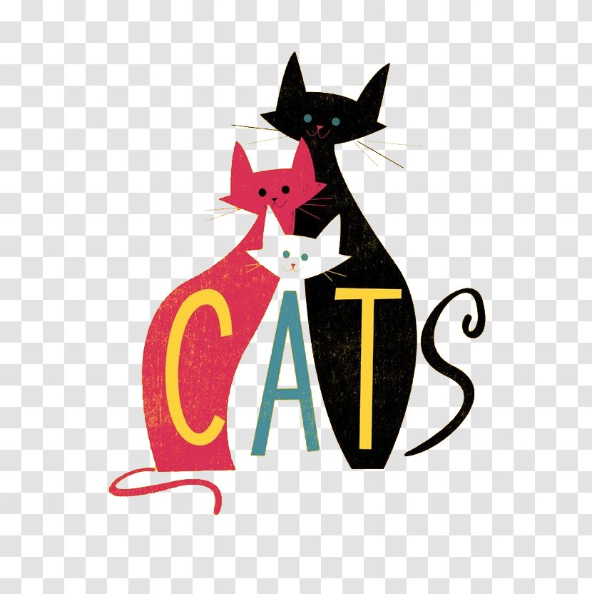 Cats Kitten Poster - Art Deco - Cartoon Cat Element Transparent PNG