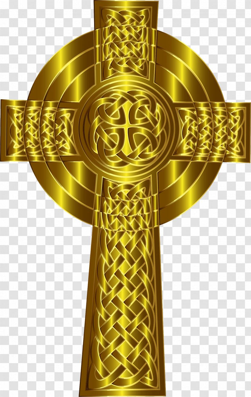 Celtic Cross Crucifix Symbol Christian - Gold Transparent PNG