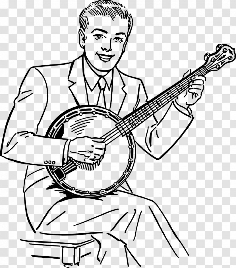 Banjo Bluegrass Musical Instruments Foggy Mountain Breakdown - Watercolor Transparent PNG