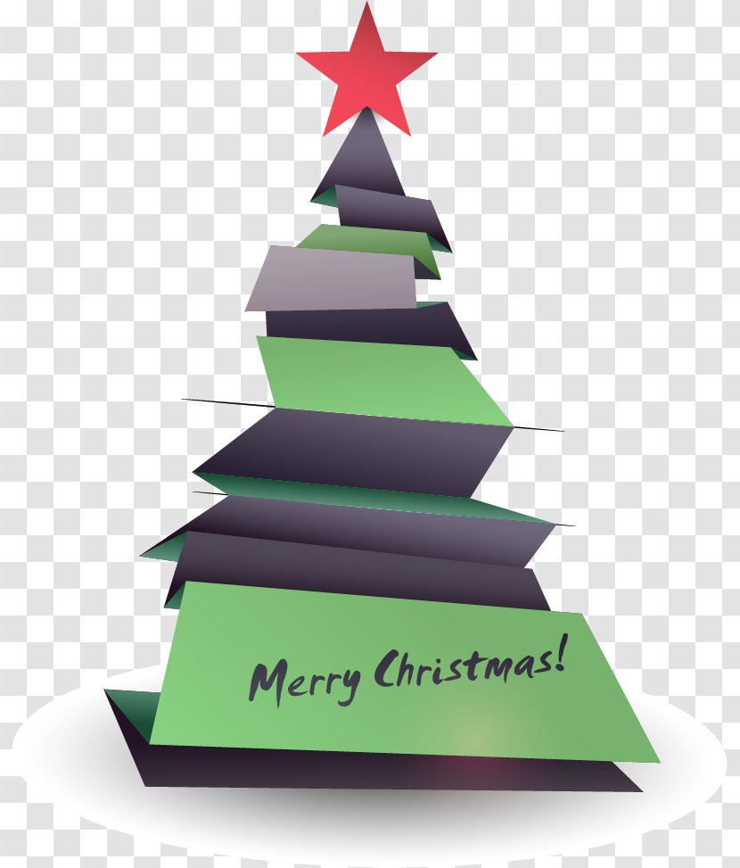 Christmas Tree Creativity - Triangle - Vector Hand-drawn Origami Transparent PNG