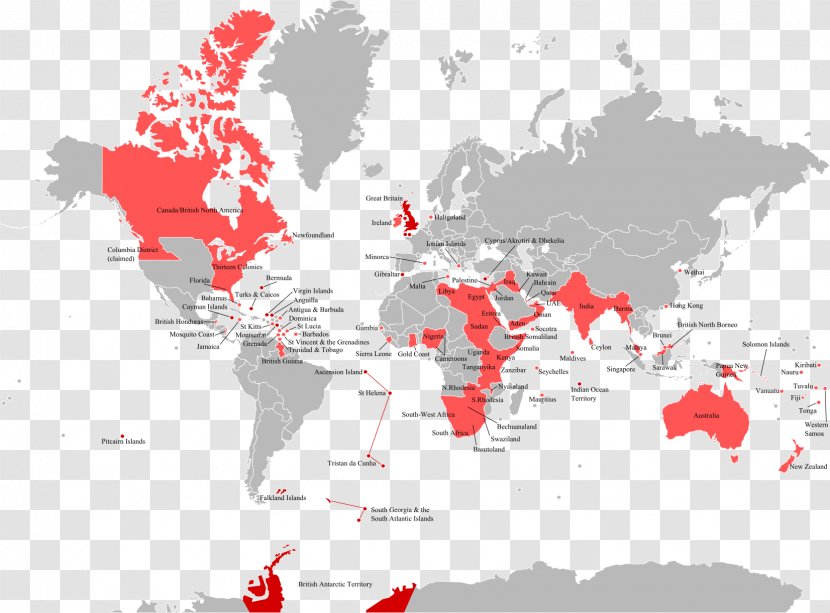 World Map British Overseas Territories Empire - Geography - Territory Transparent PNG