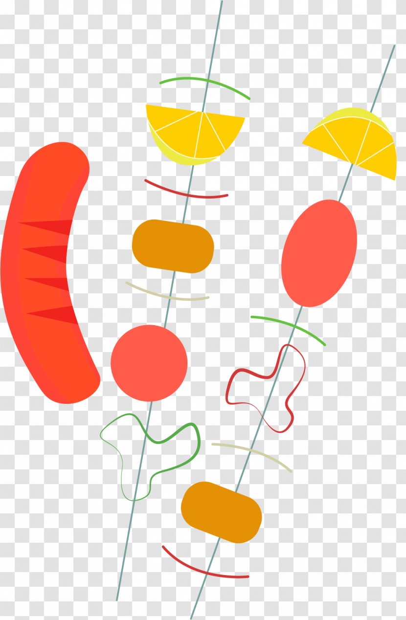 Barbecue Euclidean Vector - Roasting - Painted Sausage Transparent PNG