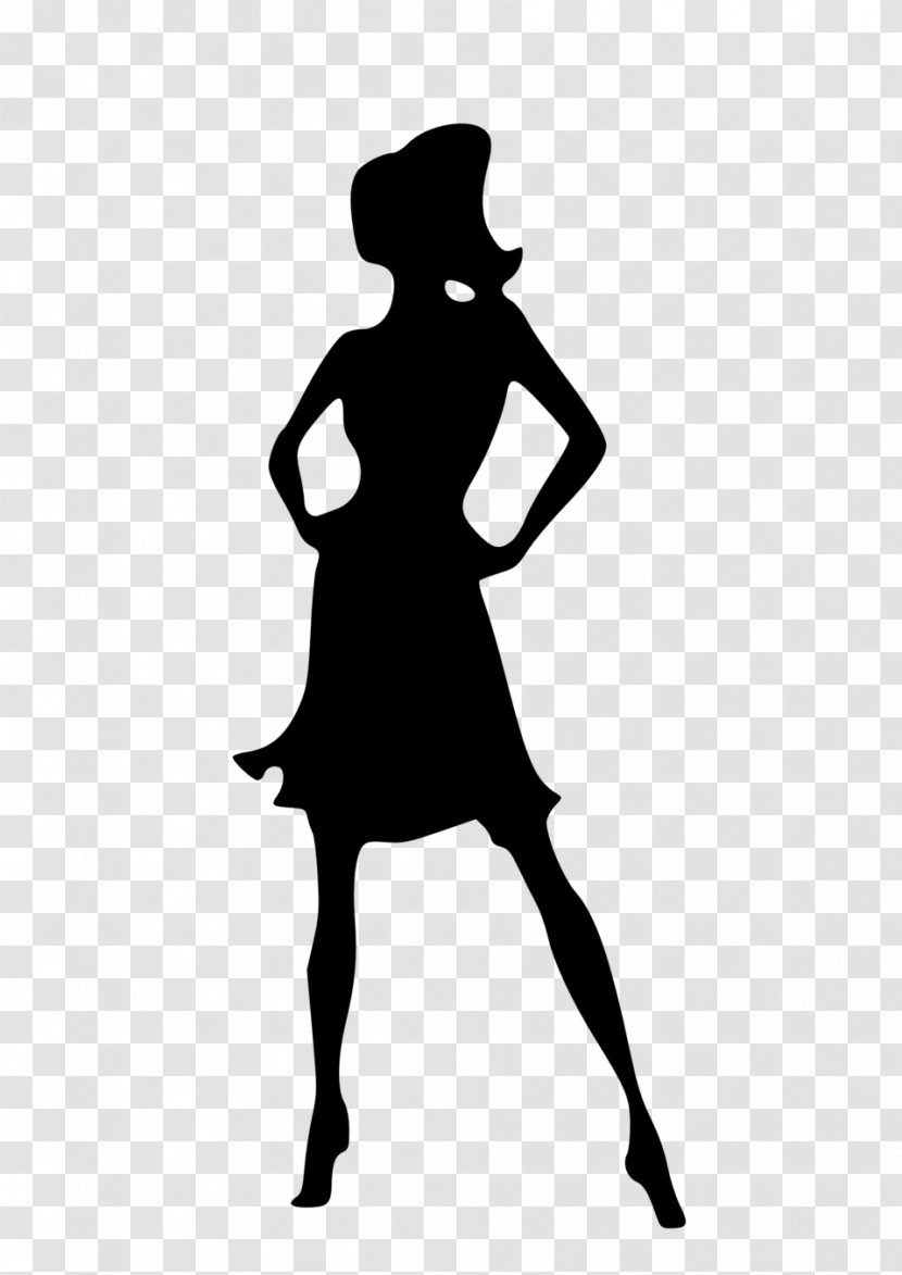 Silhouette Standing Joint Dress Clip Art - Little Black - Blackandwhite Transparent PNG