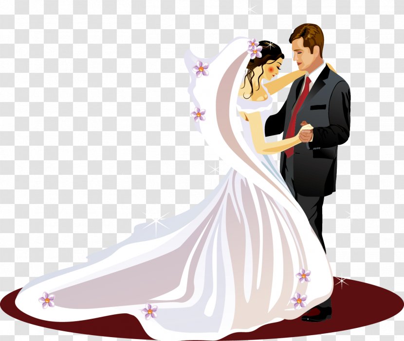 Wedding Invitation Bridegroom Clip Art - Romance - The Bride And Groom Dance Transparent PNG