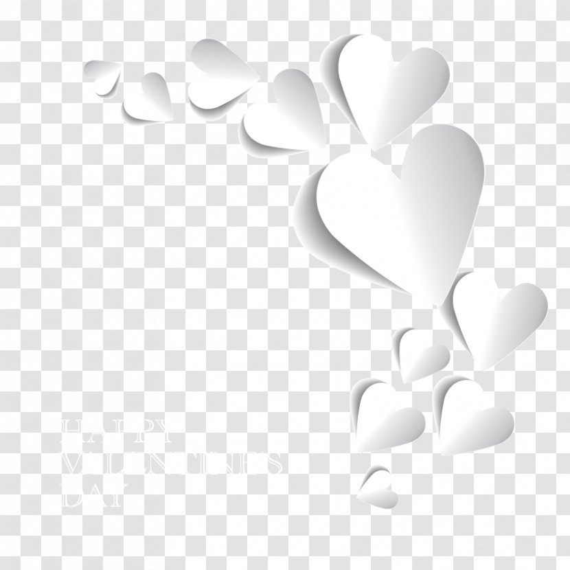 Three-dimensional Space 3D Film Stereoscopy Heart - Black And White - Stereoscopic Border Transparent PNG
