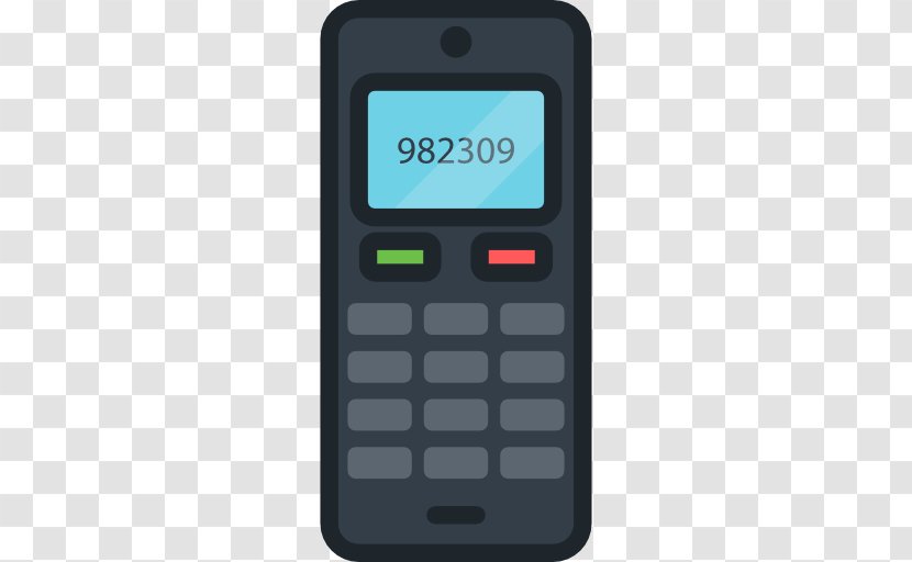 Feature Phone Telephone Icon - Grey Transparent PNG
