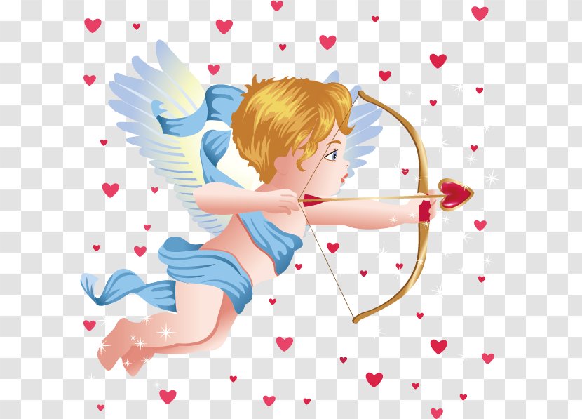 Cupids Bow Angel Love Clip Art - Flower - Cartoon Cupid Transparent PNG