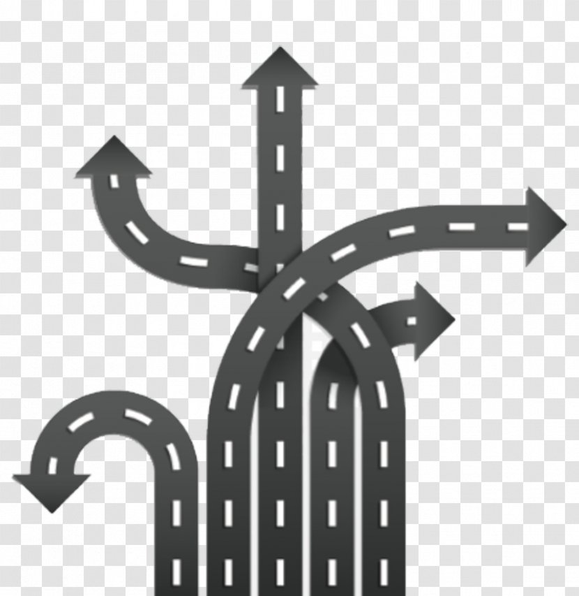 Infographic Road Street Clip Art - Black And White - Arrow Transparent PNG