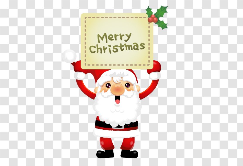 Santa Claus And Cards - Holiday - Sticker Transparent PNG