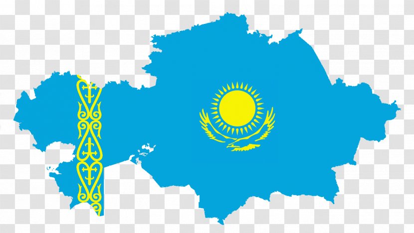 Flag Of Kazakhstan Map National Stock Photography Transparent PNG
