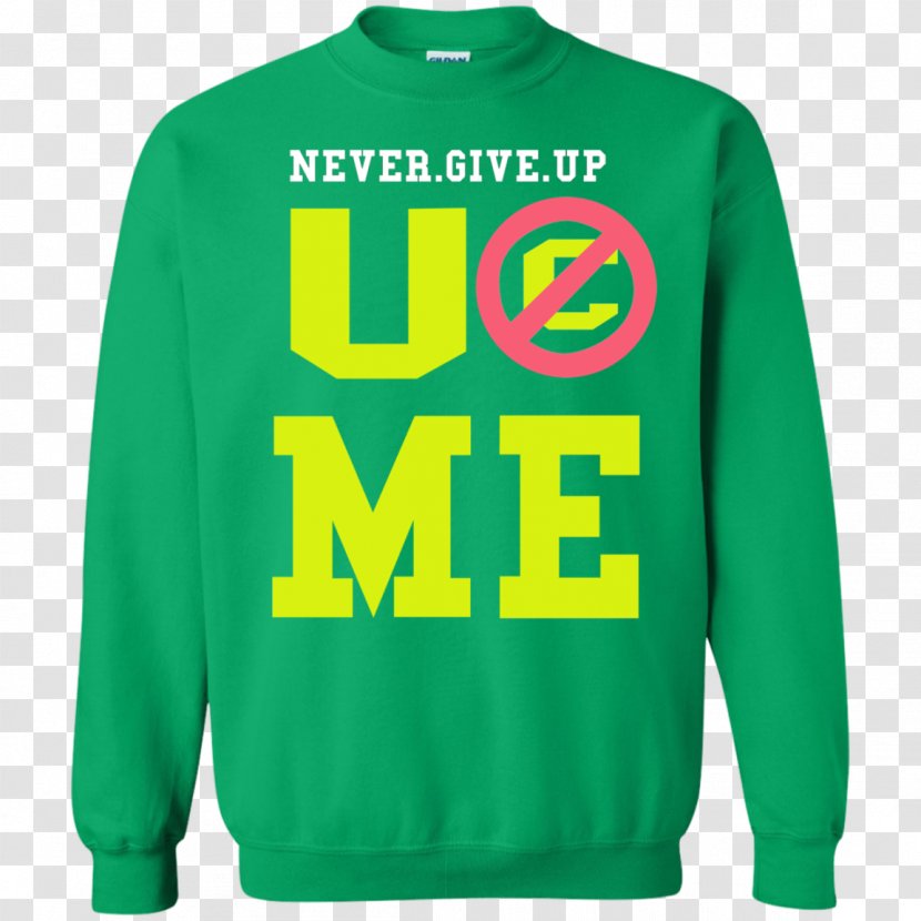 Hoodie T-shirt Sweater Crew Neck - Never Give Up Transparent PNG