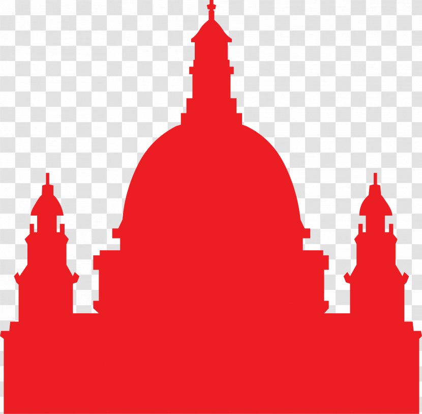 Church Sticker - Building - Red Lines Transparent PNG