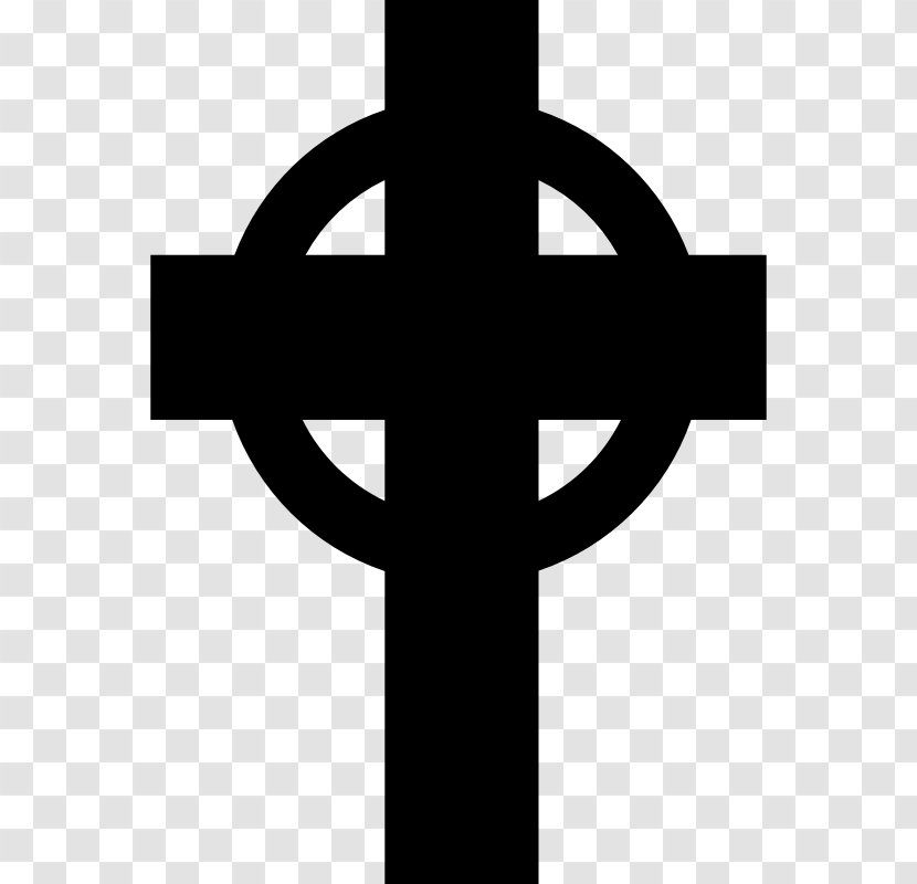 Christian Cross Celtic Silhouette Knot - Black And White - Cemetery Transparent PNG