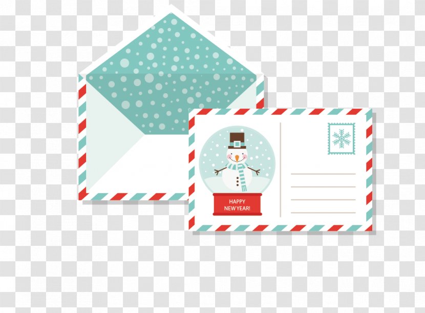 Paper Postcard Envelope Christmas - Material - Creative Snowman Postcards And Envelopes Vector Transparent PNG