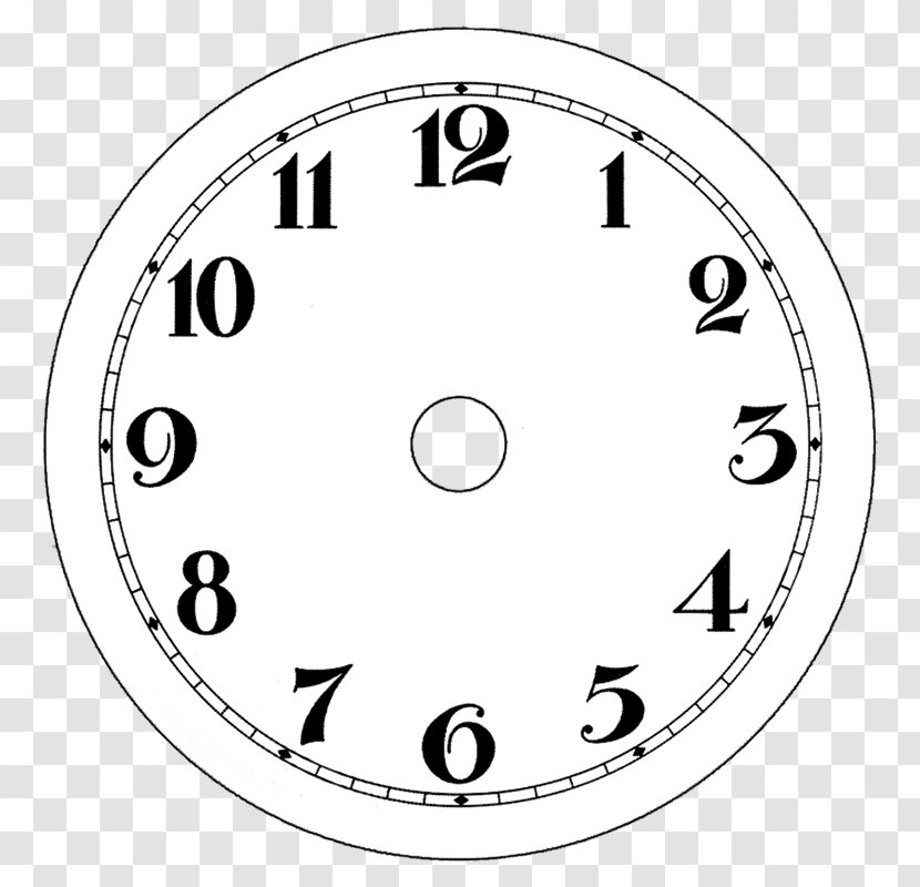 Clock Face Quartz Wall Decal - Black And White Transparent PNG