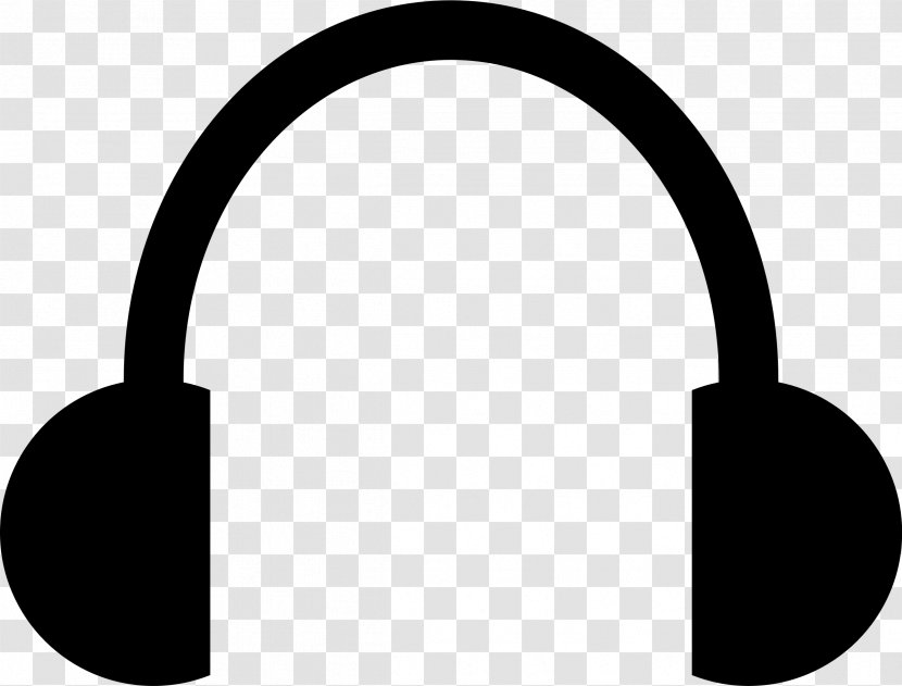 Headphones Audio Clip Art - Black And White Transparent PNG