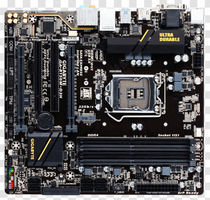 Intel DDR4 SDRAM LGA 1151 Motherboard MicroATX - Electronic Engineering Transparent PNG