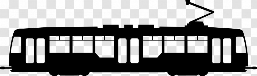 Trams In Amsterdam Rail Transport Clip Art - Black And White - Train Transparent PNG
