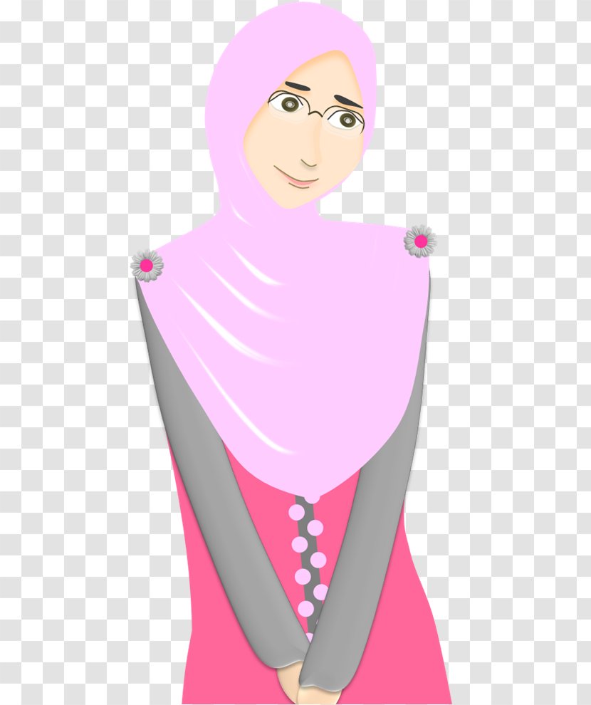 Illustration Drawing Vector Graphics Cartoon Pink - Kartun Muslimah Transparent PNG