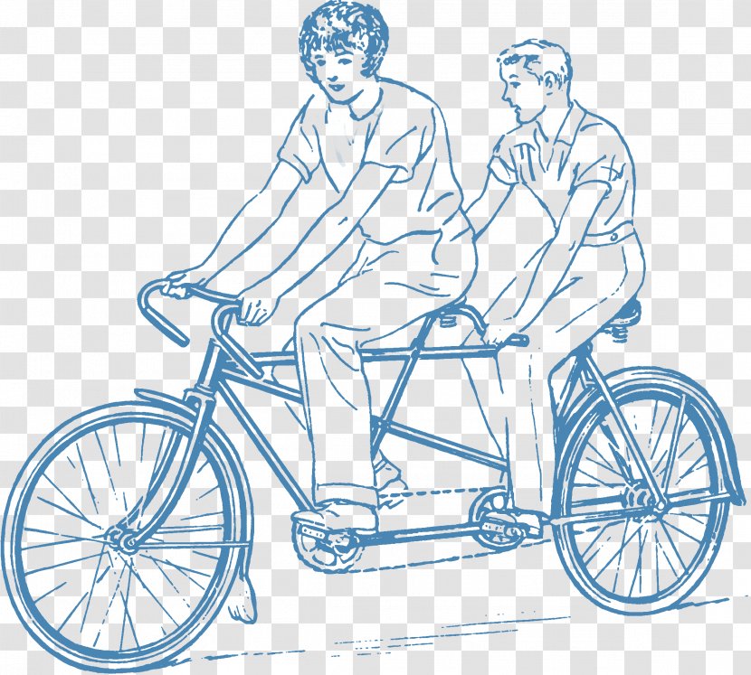 Tandem Bicycle Drawing Cycling Clip Art Transparent PNG