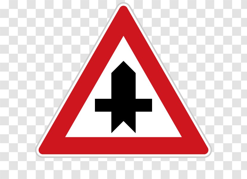 Traffic Sign Warning Side Road Junction - Symbol Transparent PNG
