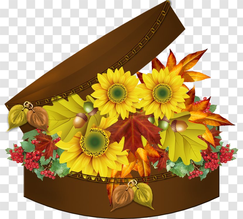 Animation Flower Ansichtkaart - Sunflower - Withered Autumn Leaves Transparent PNG