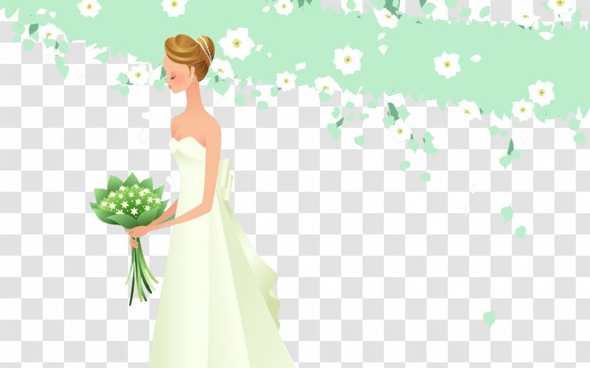 Bride Wedding - Flower - Cartoon Transparent PNG