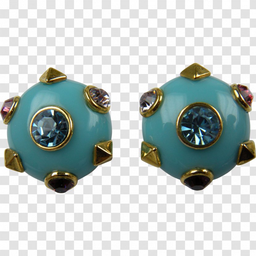 Turquoise Earring Italy Jewellery Gold Plating - Gemstone Transparent PNG