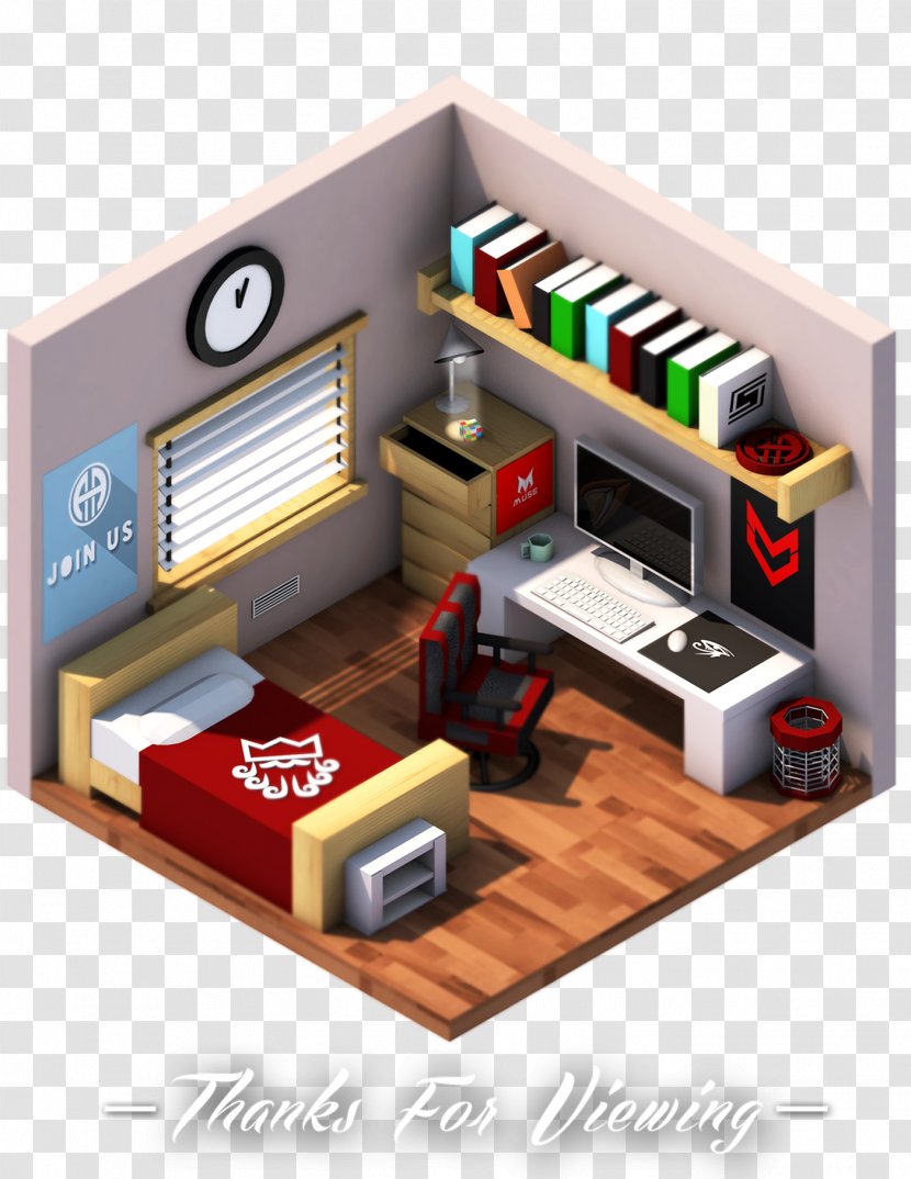 Isometric Projection Drawing Room Perspective - Design Transparent PNG