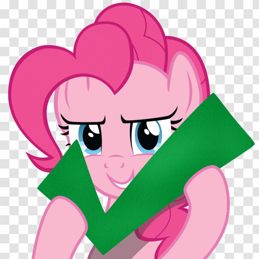 Pinkie Pie Applejack Rarity Twilight Sparkle Pony - Silhouette - Pink Check Mark Transparent PNG