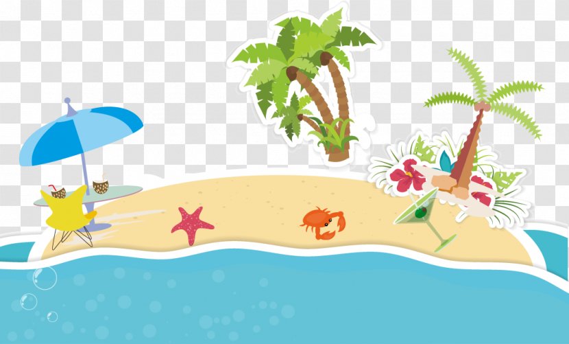 Cartoon Clip Art - Organism - Fresh Summer Beach Transparent PNG