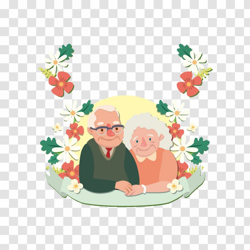 Old Age Couple Love - Food - Cartoon Elderly Transparent PNG
