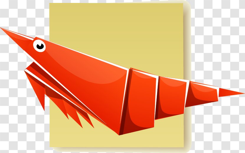 Lobster Caridea Shrimp - Origami - Red Abstract Pattern Transparent PNG