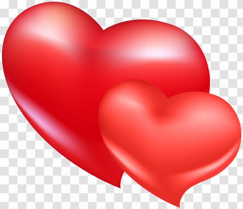 Heart Red Valentine's Day Color Emoji - Watercolor - Two Hearts PNG Clip Art Image Transparent PNG
