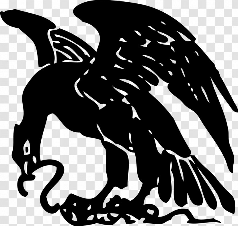 Bald Eagle Snake Symbol Clip Art - Black And White - Insignia Clipart Transparent PNG