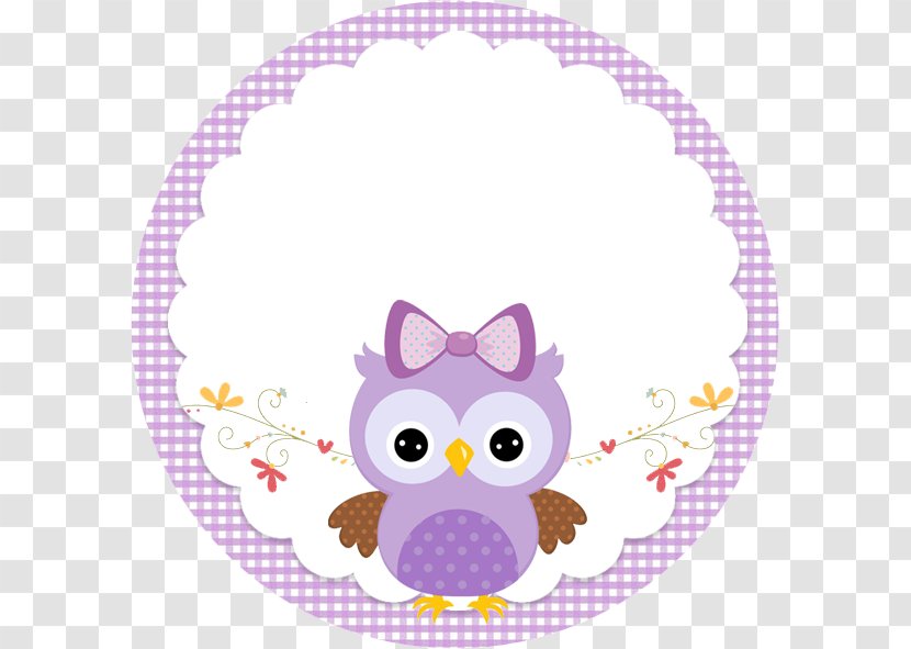 Little Owl Party Baby Shower Lilac Transparent PNG