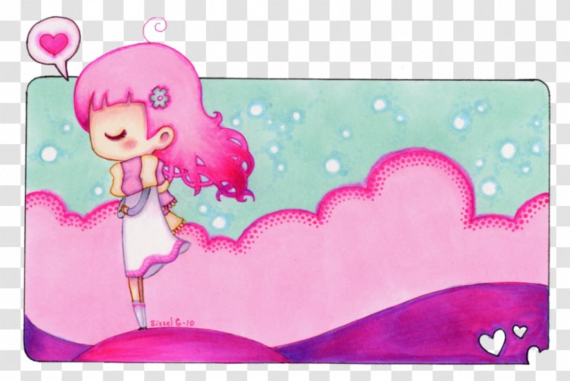 Illustration Heart Pink M Cartoon Character - Happy Doll Transparent PNG