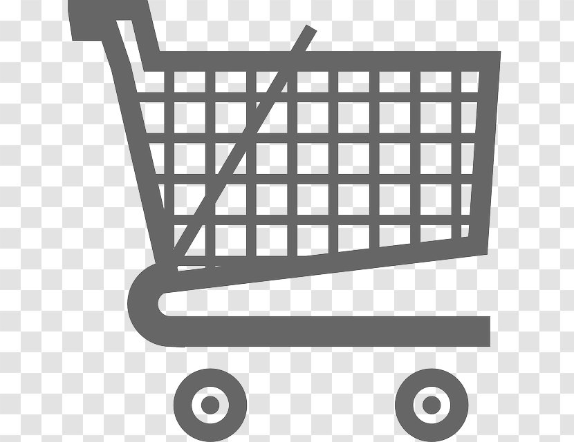 Shopping Cart Clip Art - Black And White Transparent PNG