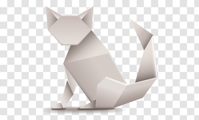 Cat Paper Origami Illustration - Thousand Cranes - Vector Kitten Transparent PNG
