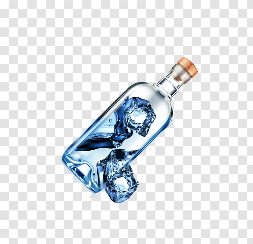 Bottle Glass Blue Download Computer File - Distilled Beverage Transparent PNG