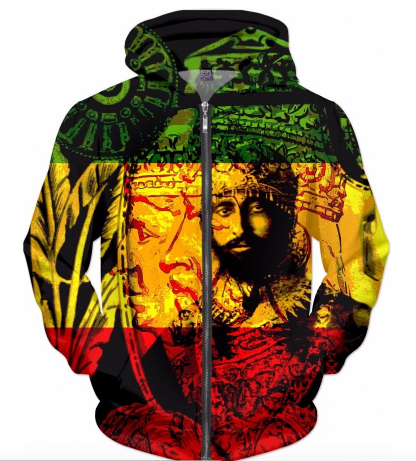 Hoodie Haile Selassie T-shirt Rastafari Lion Of Judah - Tshirt - Bob Marley Transparent PNG