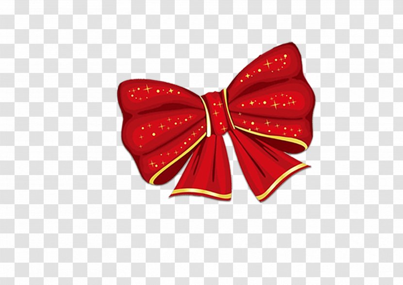 Red Ribbon Butterfly - Bow Tie Transparent PNG