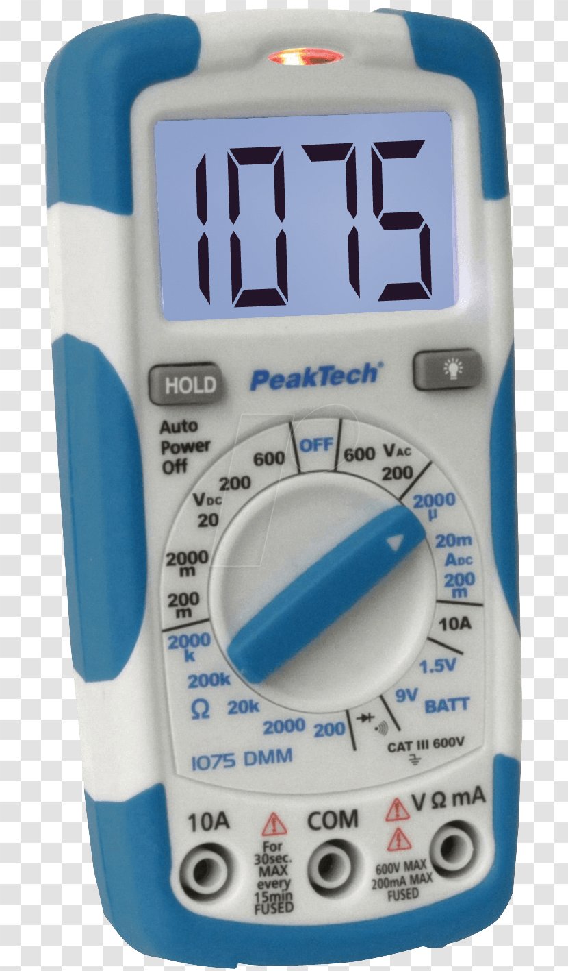 Multimeter Electric Potential Difference Continuity Tester Test Light Battery - Digital Data - 100 Metres Transparent PNG