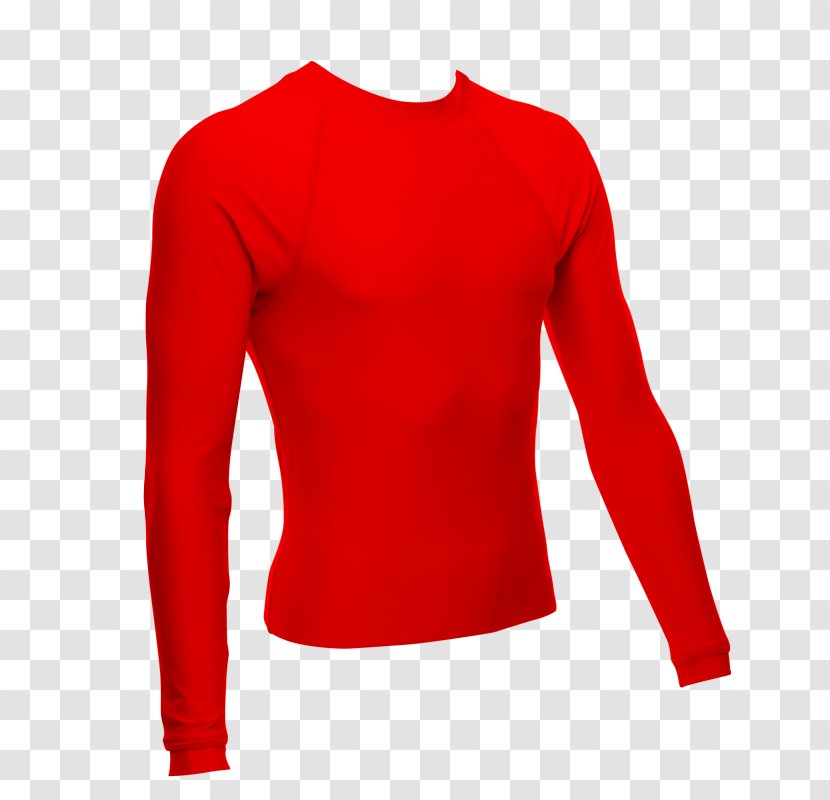 Long-sleeved T-shirt Rash Guard Clothing - Uniform - Red Guardrail Transparent PNG